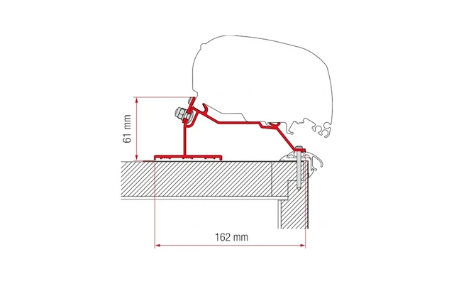 Fiamma Adapter Caravan Roof 400 CM Passend Für F80 F65 3 Fiamma Adapter Caravan Roof 400 CM Passend Für F80 F65