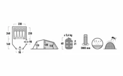 High Peak Zelt Goshawk 4 Tunnelzelt -Berühmter Markisen Geschäft 803042 5244845
